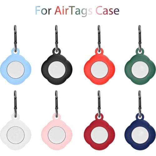 Silicone Protector Cover With Keychain For AirTags Shockproof Anti-scratch Anti-fall Silicone Protective Case Shell For Air Tags