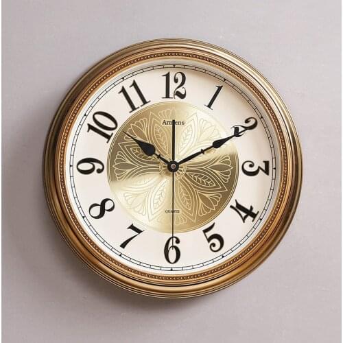 Nordic Luxury vintage Creative Wall Clock Gold Living Room Modern Metal Round Wall Clock Slient Reloj Pared Home Decor AA50ZB