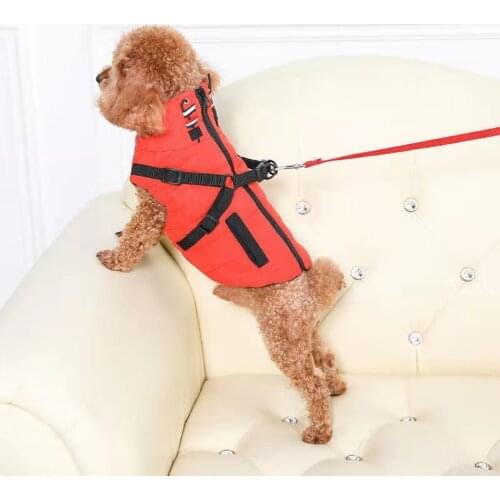 Reflective Dog Clothes Winter Pet Coat Harness Vest Outfit Pomeranian Poodle Bichon Schnauzer Welsh Corgi Clothing Pet Costumes