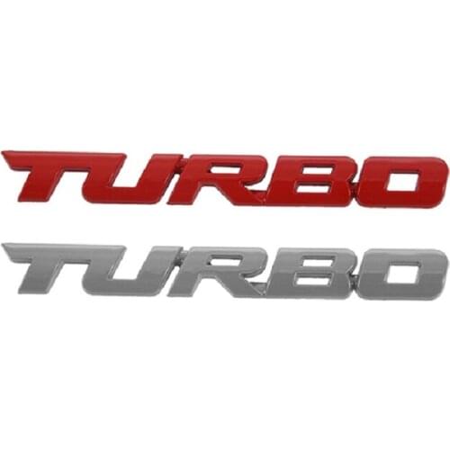 TURBO Universal Car Motorcycle Auto 3D Metal Emblem Badge Decal Sticker, Silver
