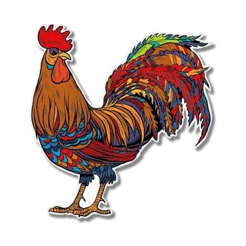 GT Graphics Colorful Rooster - Vinyl Sticker Waterproof Decal
