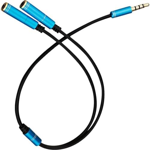 U Shape 3.5mm Y Splitter for Audio Headphone and MIC + 3.5mm 4 Position to Dual 3 Position 3.5mm M/F, Compatible with iPhone i