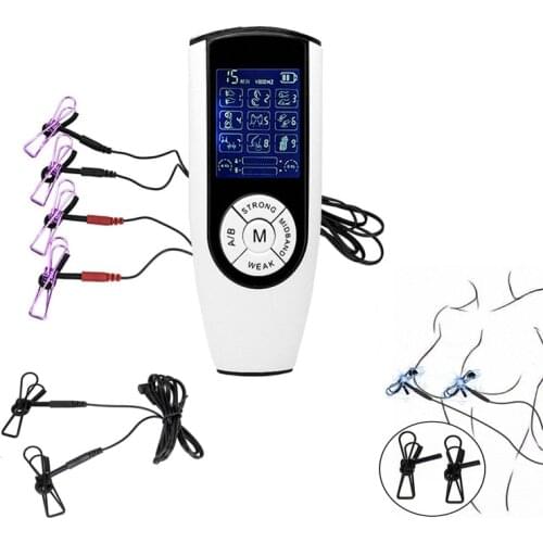 Medical Strong Electric Shock Nipple Clamp Breast Massager,BDSM Breast Labia Nipple Clip Electro Shock Stimulation Adult Sex Toy