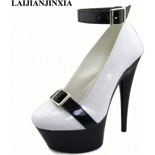 LAIJIANJINXIA New Strap Sexy Women 15cm High Heels Night Clubls Platform Shoes Dancing Sandals Pole Dance Shoes