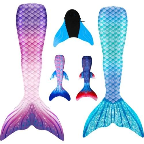 Mermaid Tail Costume Girls Swimsuit Tails with Monofin Fin Swim Suit Mermaid Children Cosplay Summer Halloween Costume for Kids