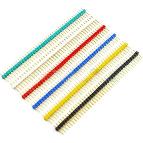10pcs 40 Pin 1x40 Colorful Single Row Male 2.54 Breakable Pin Header Connector 40pin Strip For Arduino