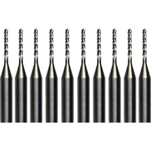 10pcs Carbide PCB CNC Engraving Bits End Milling Cutter cutting drill hole endmill 1.0mm Diameter # ST3.107