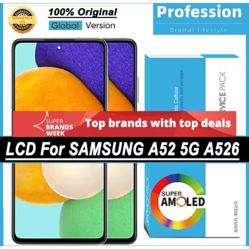 100% Original 6.5'' AMOLED Display for Samsung Galaxy A52 5G A526 A526F A526F/DS LCD Touch Screen Digitizer Repair Parts