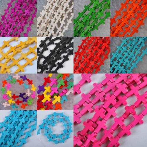 12x16MM Howlite Loose Beads Cross Strand 15.5 Inch Jewelry For Woman Gift Making