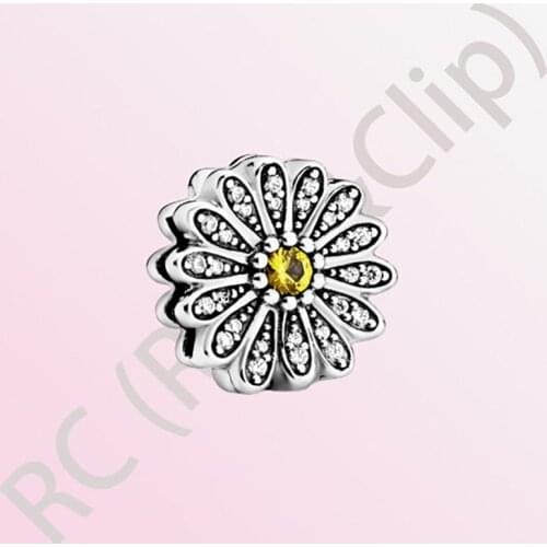 2020 New Arrival 925 Sterling Silver Beads Sparkling Daisy Flower Clip Charm fit Original Pandora Reflexions Bracelets Jewelry