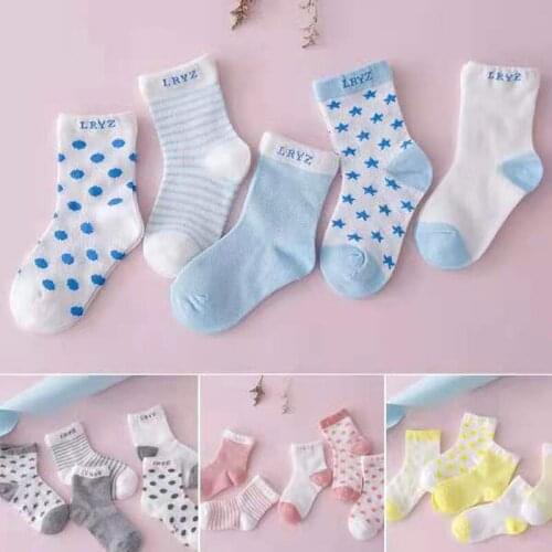 2021 Summer Baby Socks 5 Pairs/lot Girls Socks Toddlers Boys Socks Kids Infant Socken