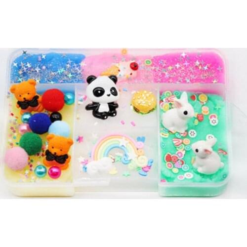 250ml Slime Fluffy Supplies Knead Color Box Drawing Mud Toys For Children Soft Plasticine Decompression Toys for Birthday Gifts