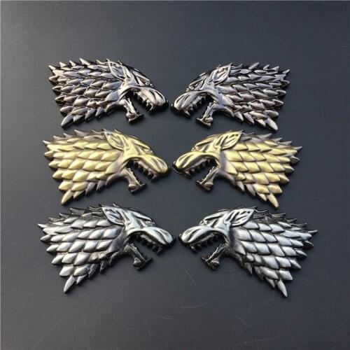 3d Sticker Stark Family Wolf Head for Jeep Grand Cherokee Dodge Journey Ram Toyota Highlander Chrysler Nissan Auto Body Badge