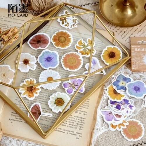 46pcs/box Lovely Flower Poem Diary Stickers Scrapbooking For Decoration Album Diary Children Stationery