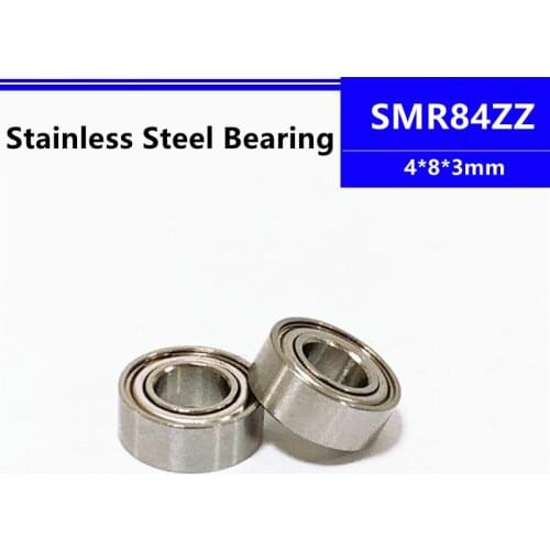 50/100/500pcs SMR84ZZ 4*8*3mm L-840ZZ stainless steel miniature deep groove ball bearing 4x8x3mm SMR84Z SMR84