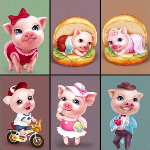 5D DIY Piglet Diamond Painting Animal Cartoon children Full Drill Nouveaute Mosaic Embroidery Cross Stitch home decorative
