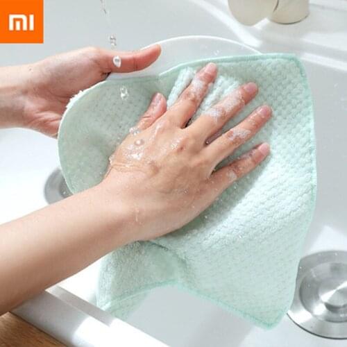 3/5PCS Xiaomi non-stick oil household cleaning cloth does not shed thick coral fleece double-sided cloth cleaning dish cloth