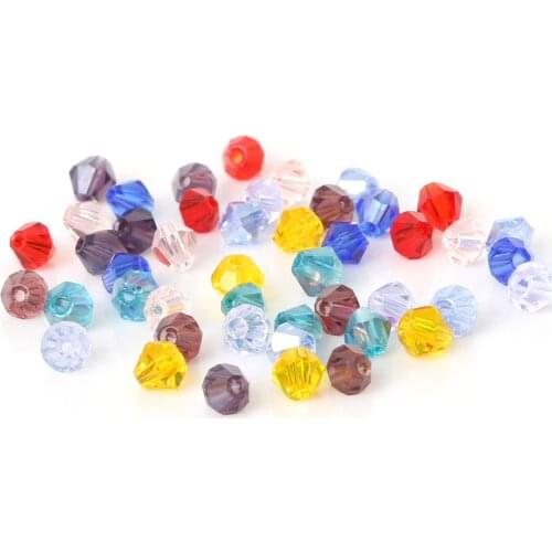 50pcs/lot 6mm Bicone Austria Crystal Beads faceted Glass Beads Loose Spacer Beads For Jewelry Making
