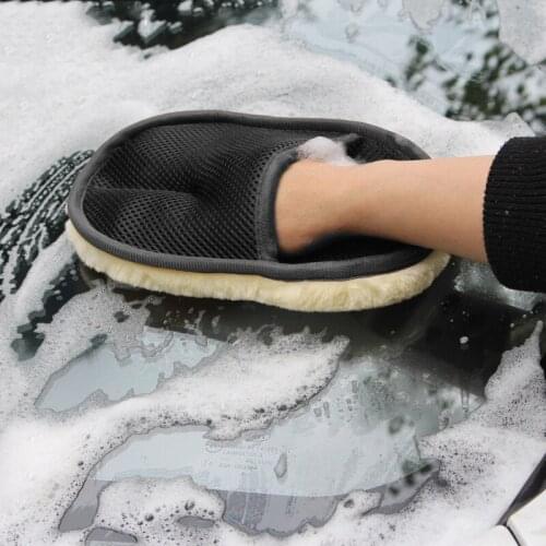 Automotive Car Cleaning Car Brush Cleaner Wool Soft Car Washing Gloves Cleaning Brush Motorcycle Washer Care Car Styling 23*18cm