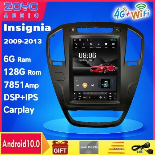 64G rom Android 10 os 10.4 inch vertical car gps multimedia player for Opel insignia 2009-2013 carplay