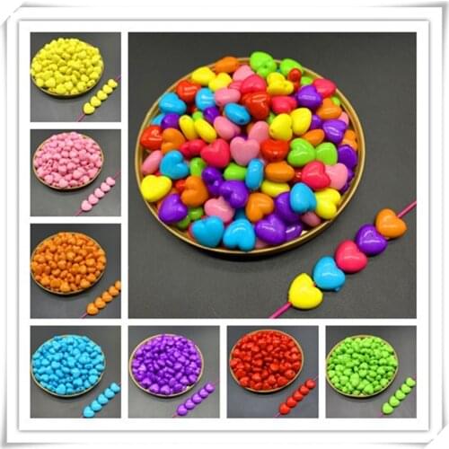 New 50pcs of Acrylic Heart Beads Earrings Necklace Accessories Beads For Jewelry Making DIY Jewelry Findings