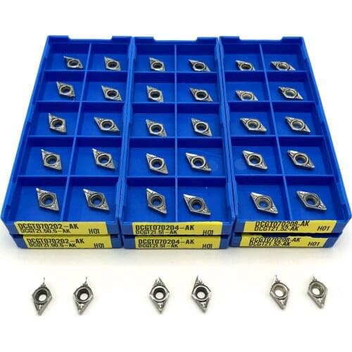 DCGT070202 DCGT070204 DCGT070208 AK H01 100% original Aluminum Turning Inserts CNC Lathe Cutter Aluminum Processing Tool
