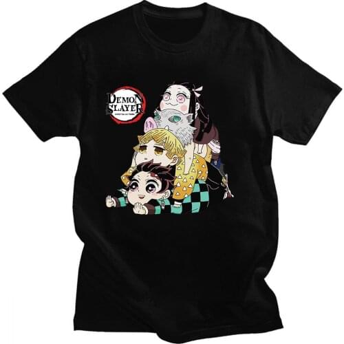 Demon Slayer Funny T Shirt Men Kimetsu No Yaiba T-shirt Graphic Japanese Anime Tshirt