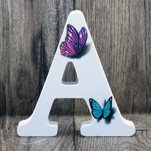 10cm 3D Butterfly Wooden Letters Letras Decorativas Grandes Home Decor Wedding Decoration DIY Design Hand Made Art Crafts