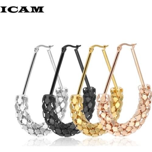 ICAM New Design Silver Gold-color Charm l Hoop Earrings Shiny Corn Shape Delicate Earring Jewelry Infinity Hot Sale