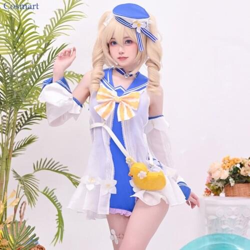 Game Genshin Impact Barbara Shining Concerto Summer Swimsuit Swimwear Dailydress Cosplay Costume Halloween Carnival Party Outfit