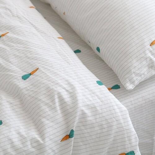 Cotton bedding set carrot pattern large double bed gentle lovely girl room decoration sheet set
