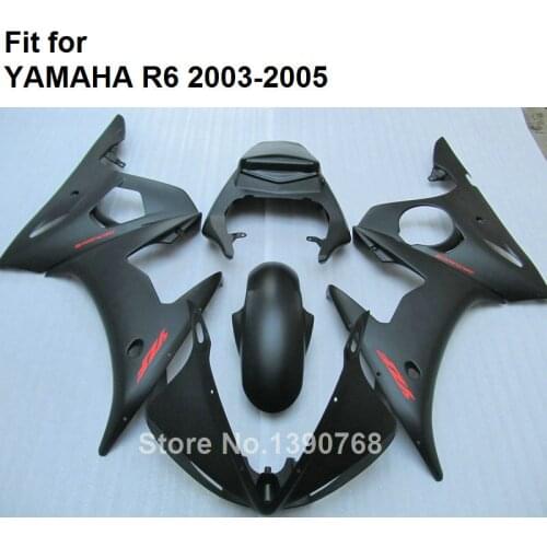 Hot sale fairings for Yamaha YZF R6 2003 2004 2005 matte black body work parts fairing kit YZFR6 03 04 05 BC32