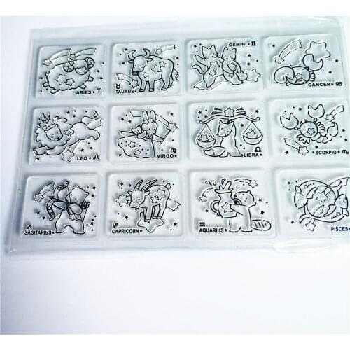 Hot selling Twelve constellations transparent clear stamp / silicone seal roller stamp DIY scrapbook album / card production