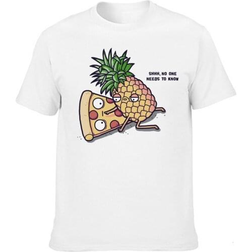 Men Clothes 2020 Pineapple Pizza Fruit Printed Funny Aesthetic Shirt Leisure Short Sleeve O-neck T Shirt Streetwear Graphic Tees
