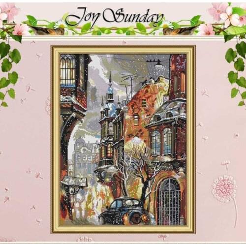 Snow in the city counted Cross Stitch 11CT 14CT Cross Stitch Set Wholesale DIY cenery Cross-stitch Kit Embroidery Needlework