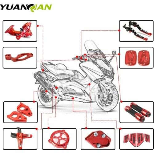 For Yamaha TMAX 500 530 T-MAX 530 T MAX 530 Motorcycle Spindle Chain Tensioner Adjuster Blockers Foot Rearset Footrests TAMX
