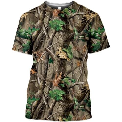 2021new Outdoor Hunting Camouflage T-shirt Men 3d Print Summer Cool Military Tops Sport Camo Camp Gym Tees Shirts Mens Clothes