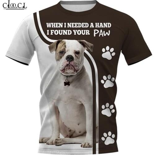 CLOOCL Newest Popular American Bulldog 3D Printed Men T Shirt Harajuku Summer Short Sleeve Casual Unisex Tops Drop Shipping