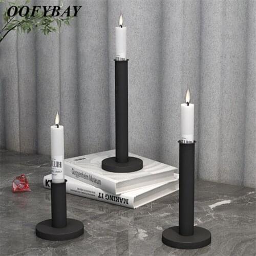 OOFYBAY Decorative Black Candlesticks