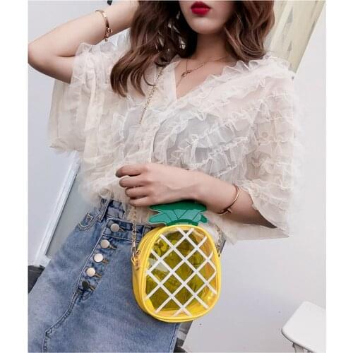 Home Storage Bag Solid Striped Pineapple Bags Cute Cab Traveling Storage Transparent Small Bags Package