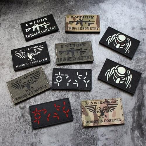 Dark Predator Tactical Vest Velcro Reflective Night Glow Patch Clothes Repair Military Badge Clothing Backpack Hat Decoration