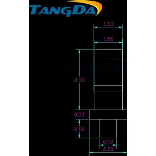 TANGDA 2 6 mm high 2*6mm pogo pin connector antenna female seat No springs DIP probe 0.025um Gold plating Brass