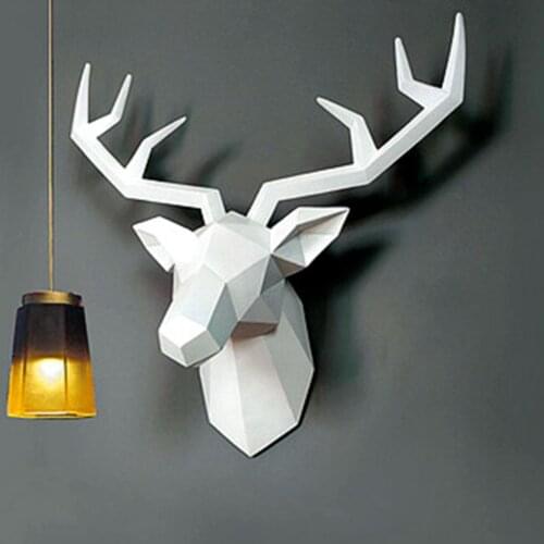 Resin Animal Deer Head Wall Decoration Aesthetic Room Decor Wall Hanging Decorations Home Decoration Accessories Pendant