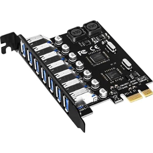USB 3.0 PCI-E Expansion Card Adapter 7 Ports USB 3.0 Hub Adapter External Controller PCI-E Extender PCI Express Card for Desktop