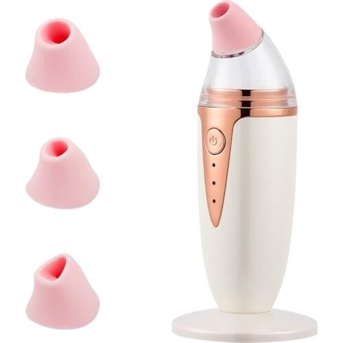 Facial Blackhead Remover With Mirror Silicone Suction Tip Electric Silicone Vacuum Pore Cleaner Face Peeling Suction Tool Kit