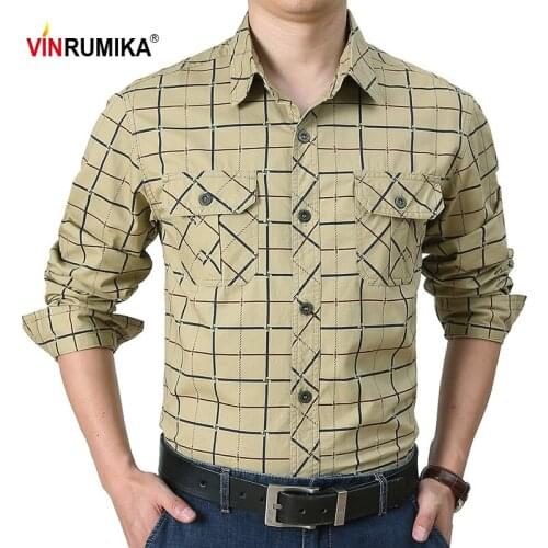 Мужские клечатые рубашки VINRUMIKA China At AliExpress