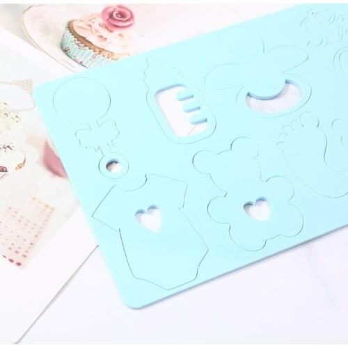 X7AB Cake Tool Acrylic Baby Bottle Bear Embossed Cutter Mold Cookie Cutter Stamp Fondant Cake Decorating Tools
