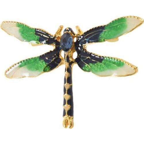 Dragonfly Brooches For Women Green Enamel Insect Dragonfly Brooch Men Suit Dress Pin And Brooches