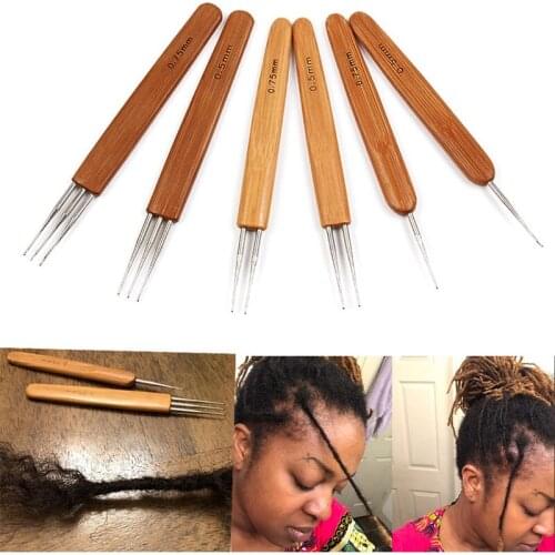0.5/0.75mm 3 Models Wig Braiding Tool DIY Dirty Crochet Single Double Three Head Hook Needles,Hair Extension Tool Knitting Devic