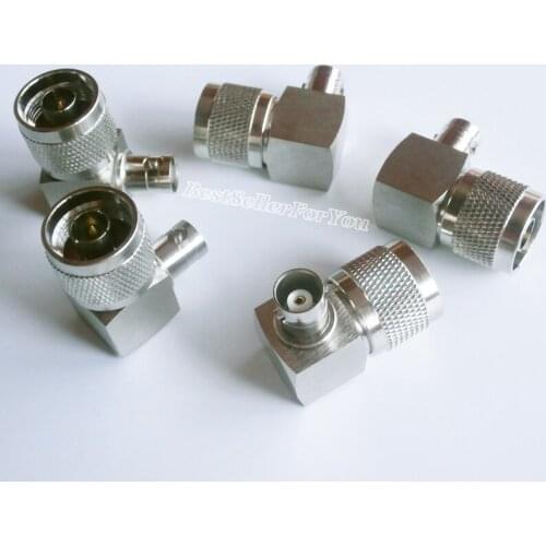 1Pcs N Type Male Plug To Connector BNC Female Jack Right Angle 90 Degree RA RF Adapter Connector